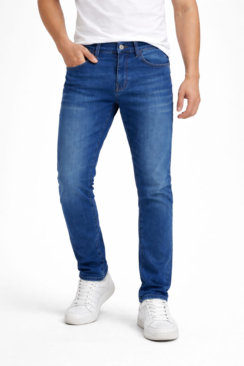 Pantalón De Mezclilla Entubado Liso