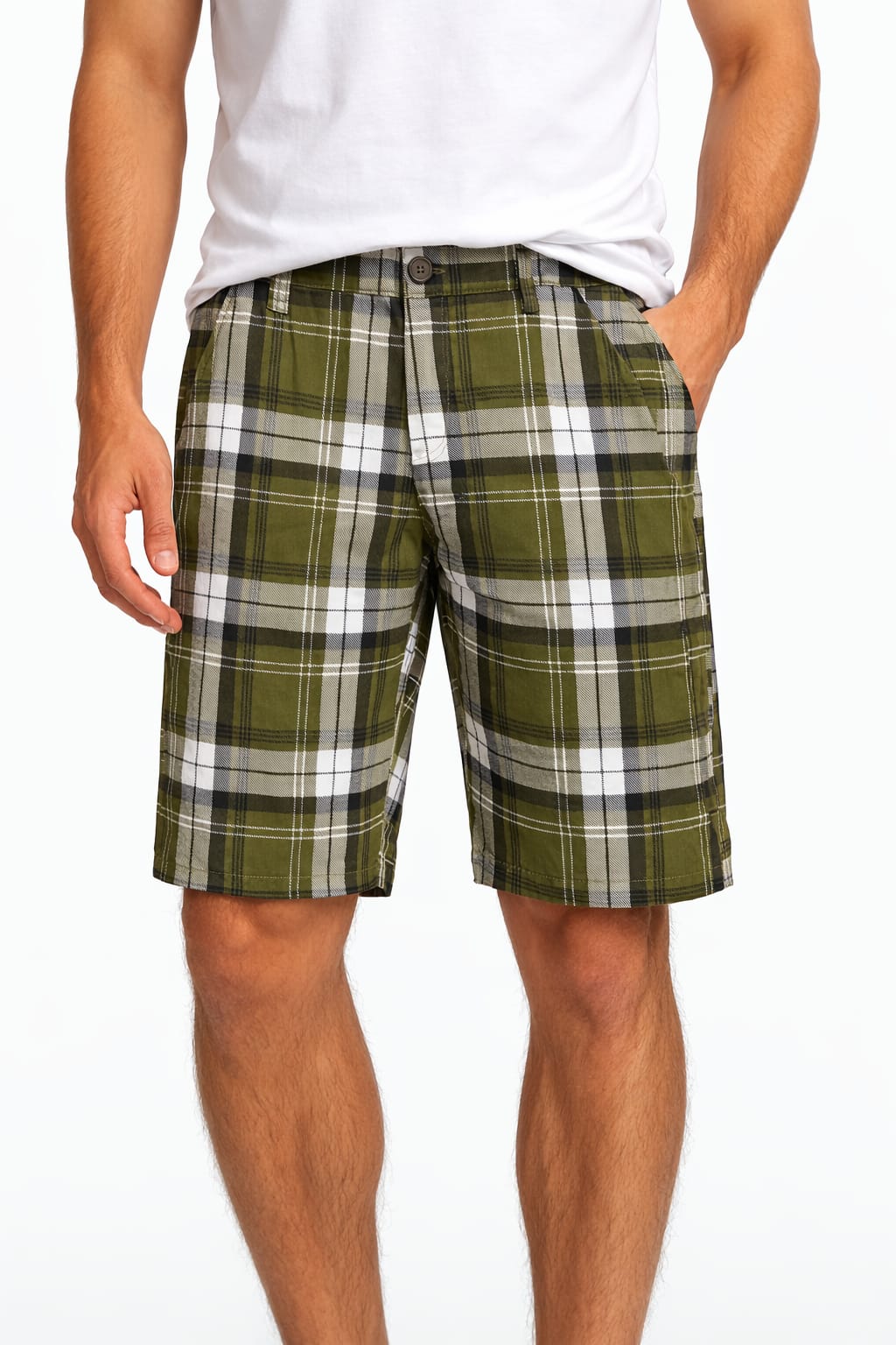 Bermuda Con Estampado de Cuadros