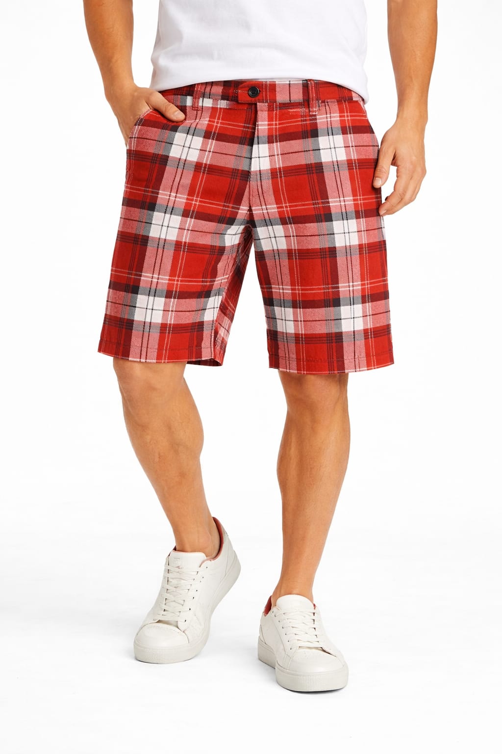 Bermuda Con Estampado de Cuadros