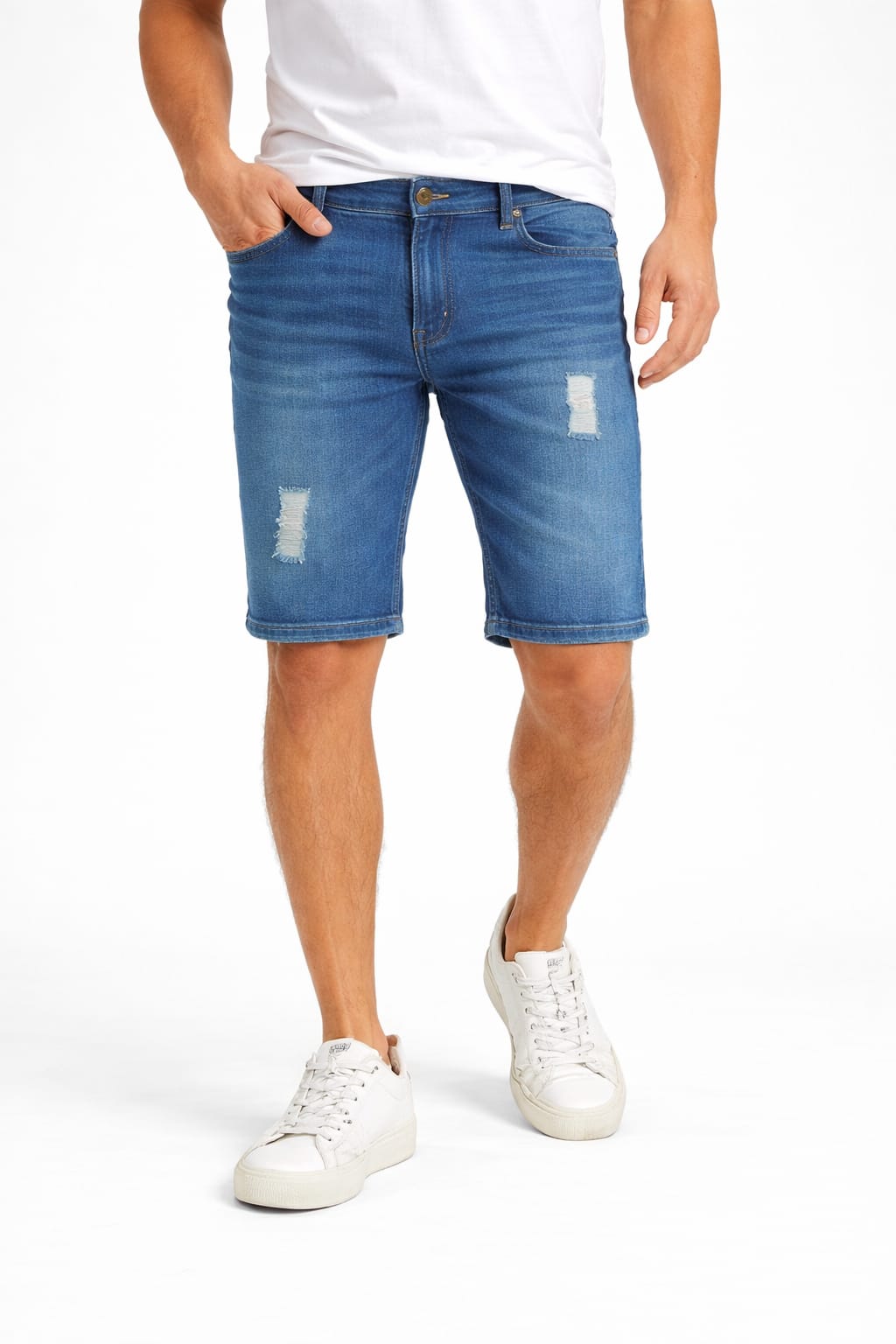 Bermuda De Mezclilla Corte Entubado