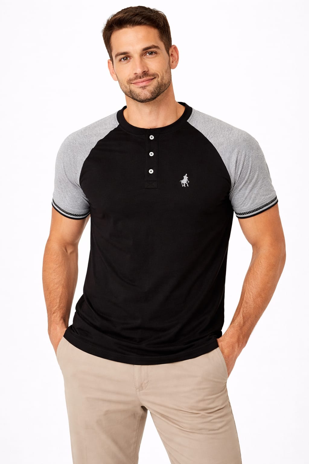 Playera Cuello Mao Manga corta