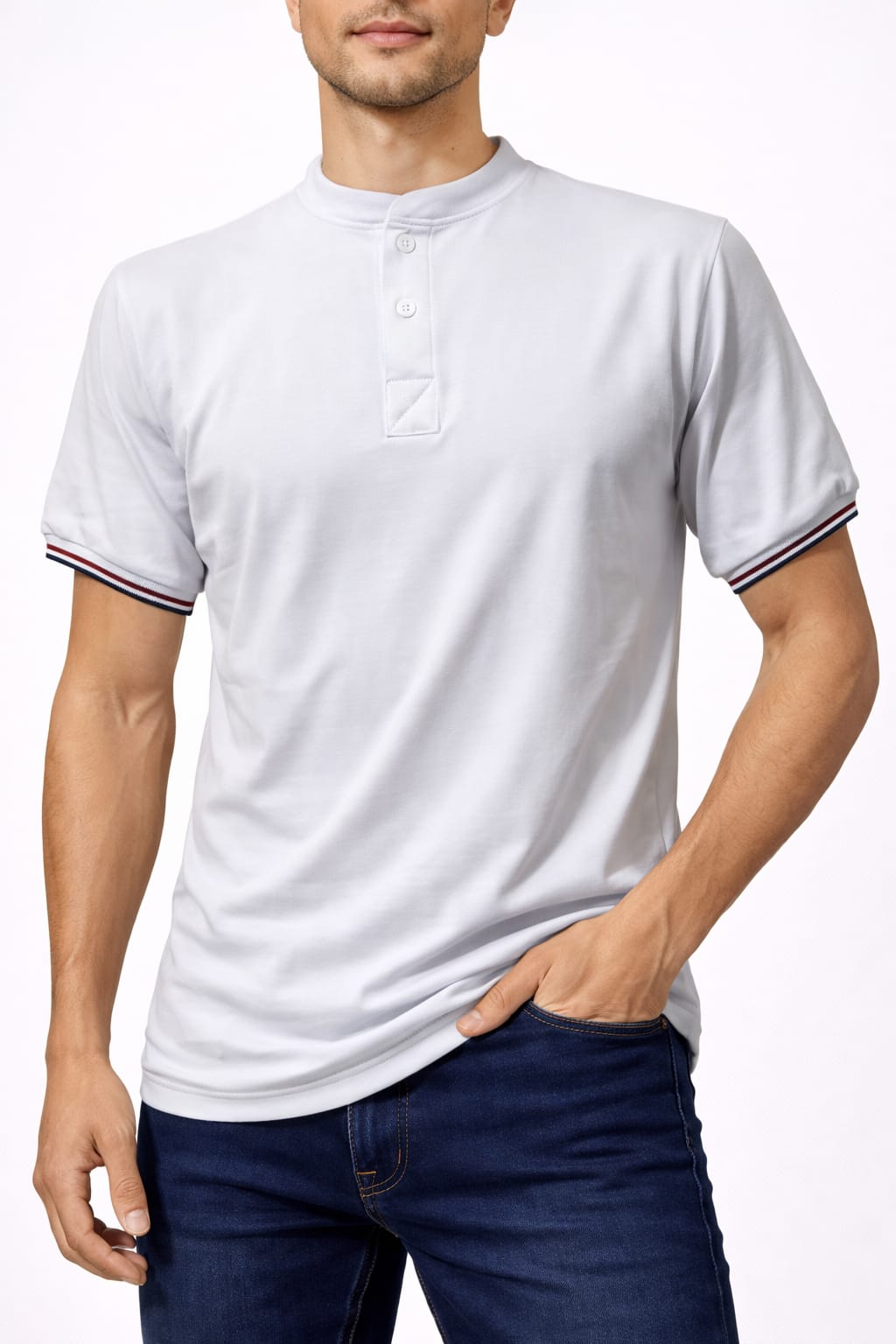 Playera Cuello Mao Manga Corta