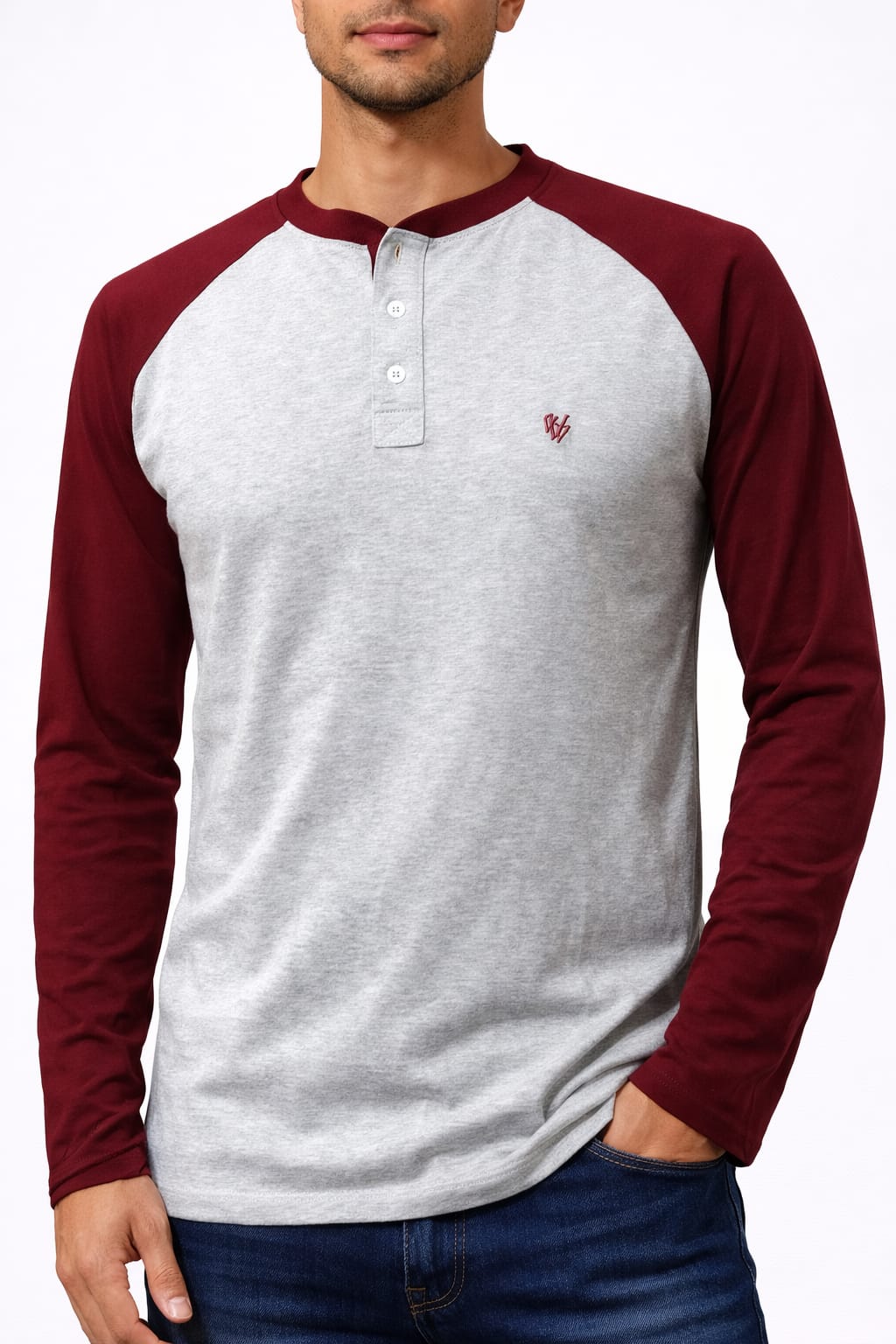 Playera de Cuello Mao Manga Larga