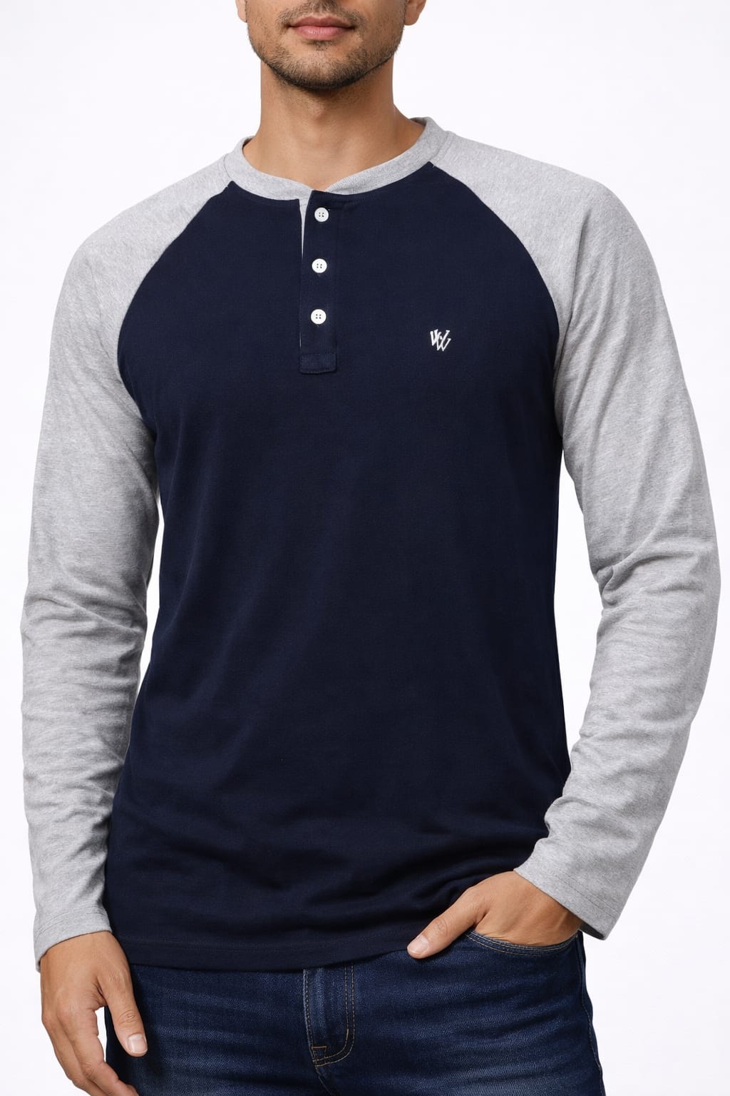 Playera de Cuello Mao Manga larga