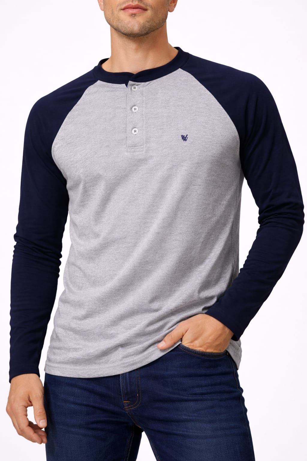 Playera de Cuello Mao Manga larga