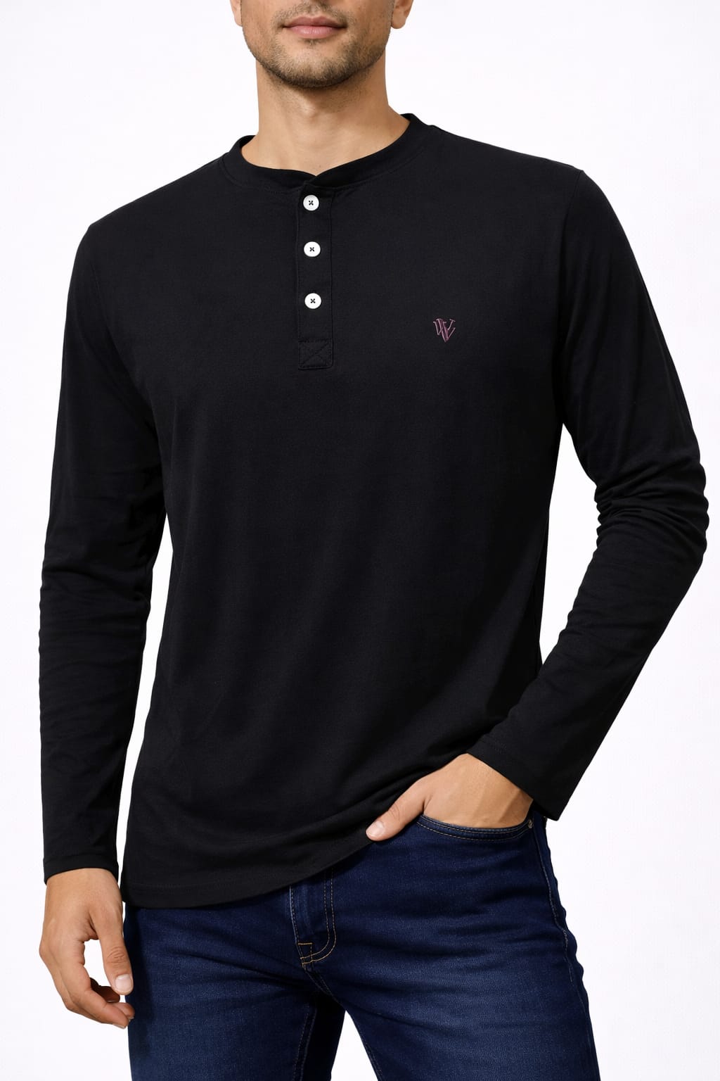 Playera de Cuello Mao Manga larga