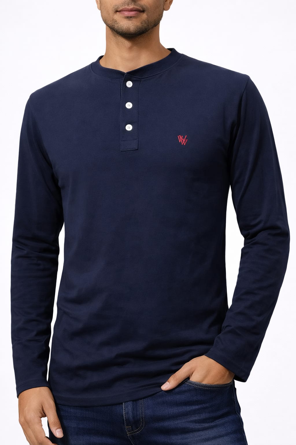 Playera de Cuello Mao Manga larga