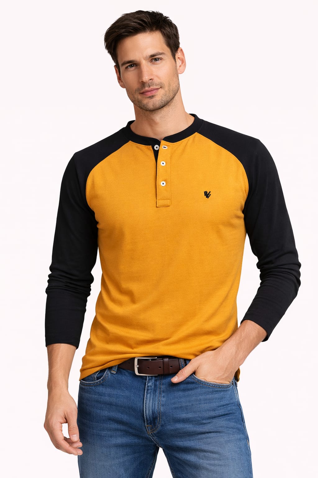 Playera de Cuello Mao Manga larga