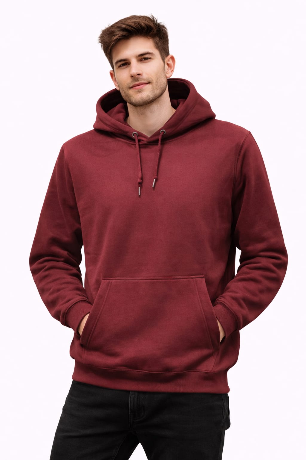 Sudadera Sencilla color Liso Guinda