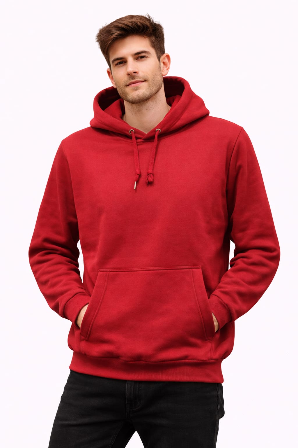 Sudadera Sencilla color Liso Rojo