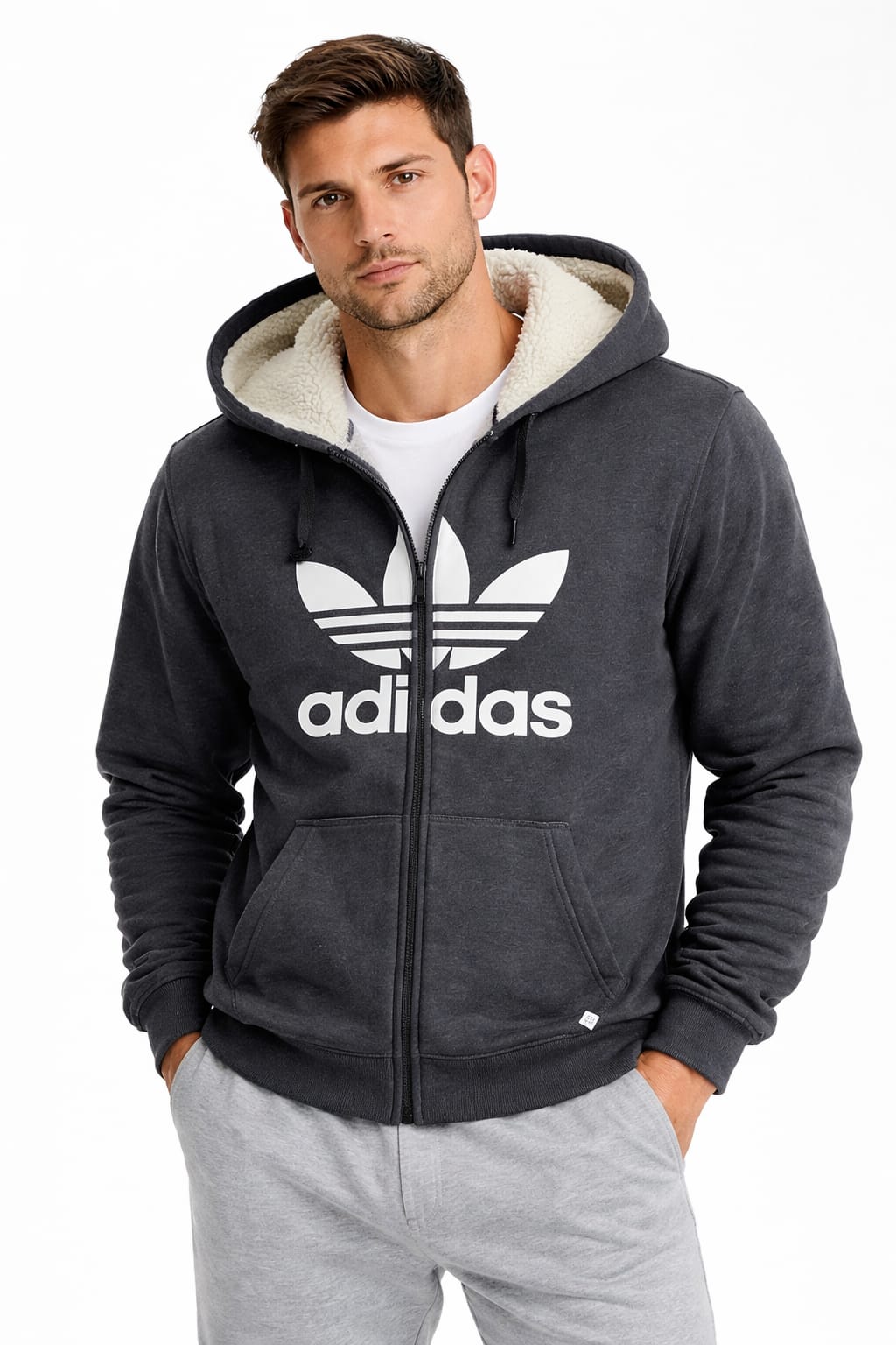 Sudadera Aborregada Con Cierre