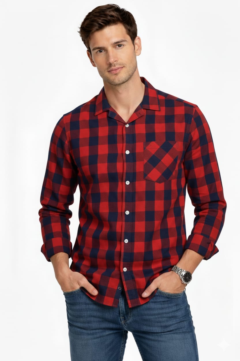 Camisa Con Estampado de Cuadros