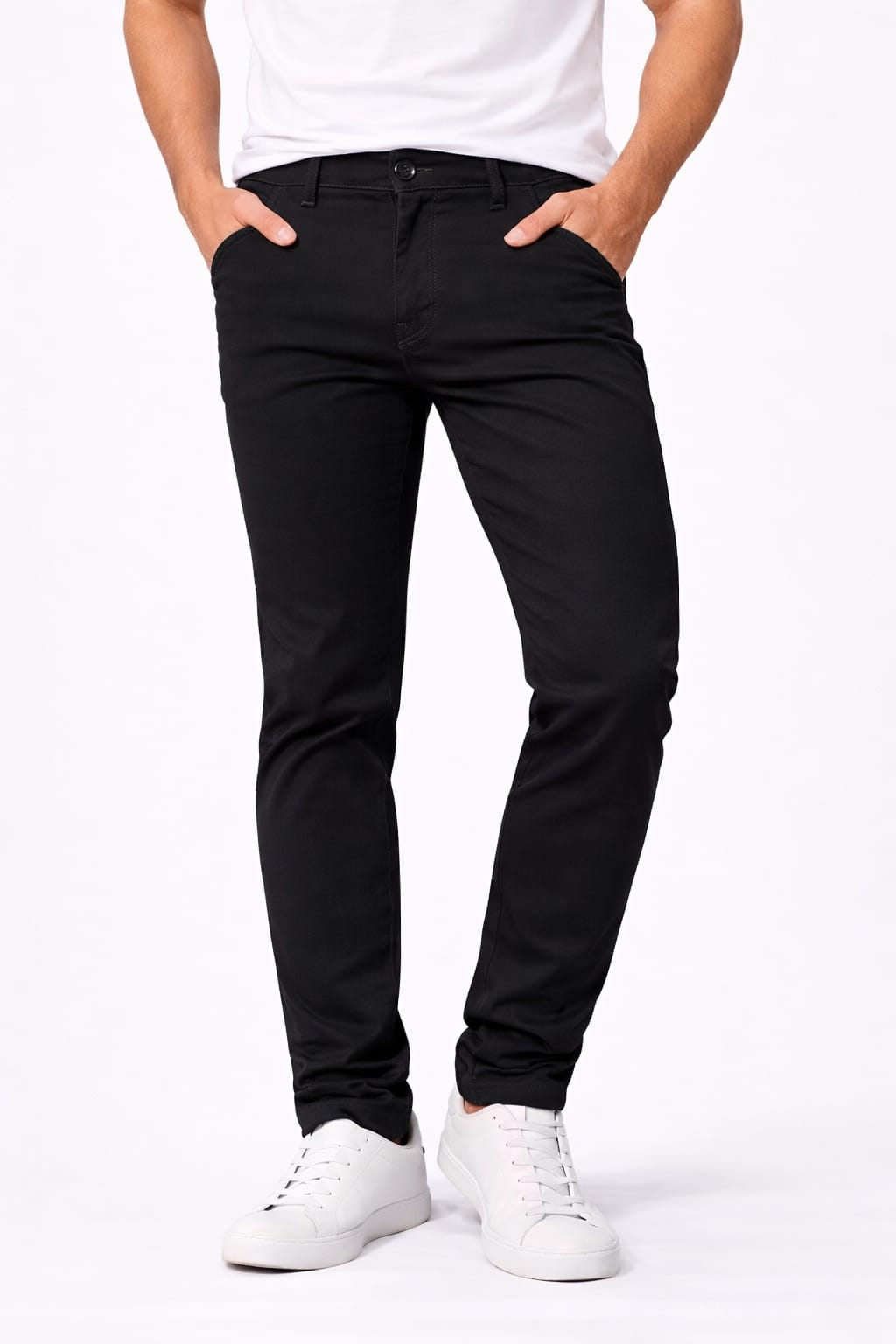 Pantalón De Gabardina Entubado negro