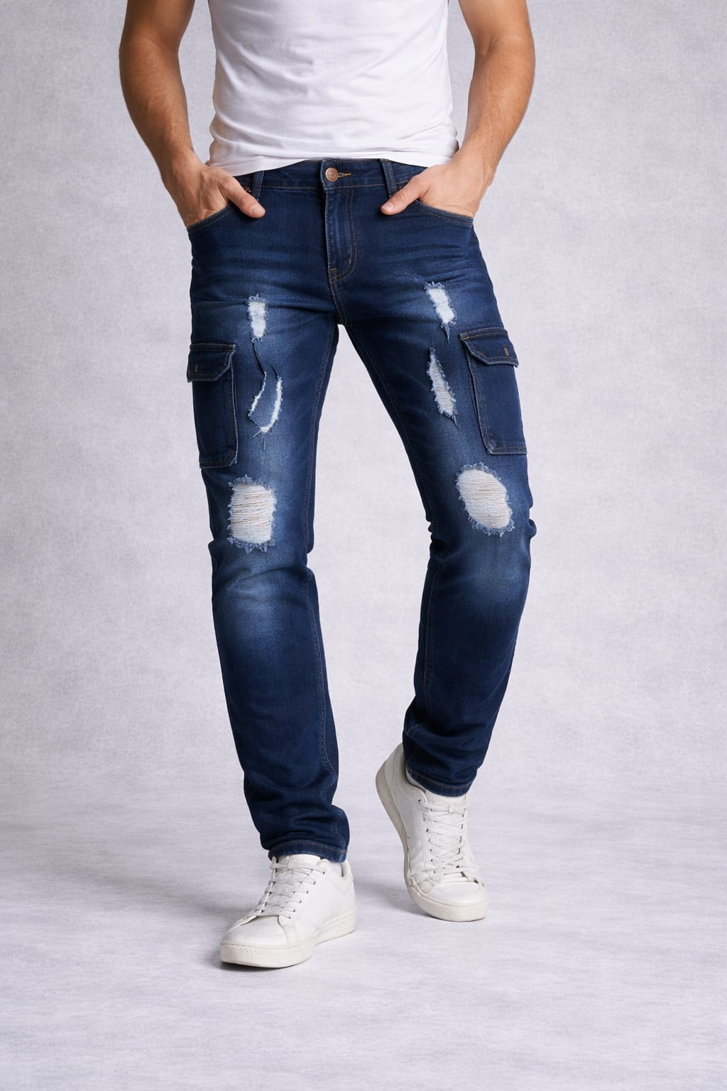 Pantalón De Mezclilla Tipo Cargo