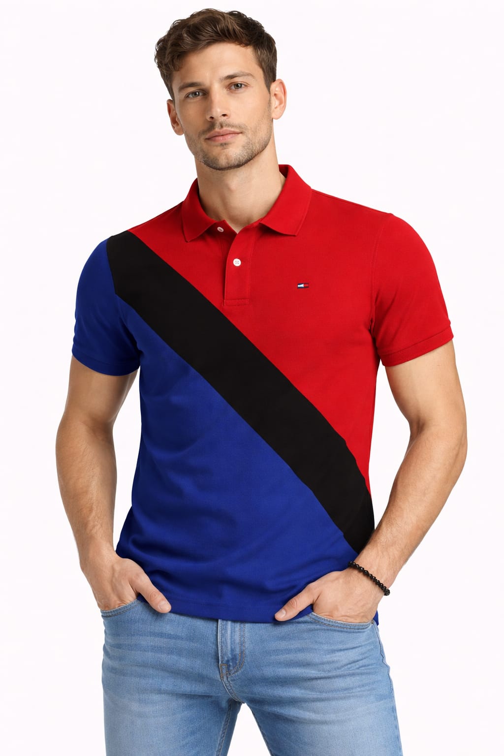Playera Con franjas Tipo Polo
