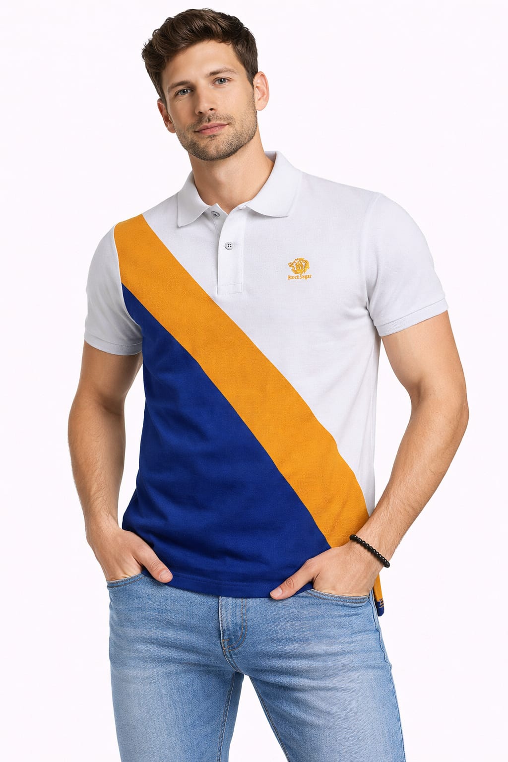 Playera Tipo Polo Con Franjas