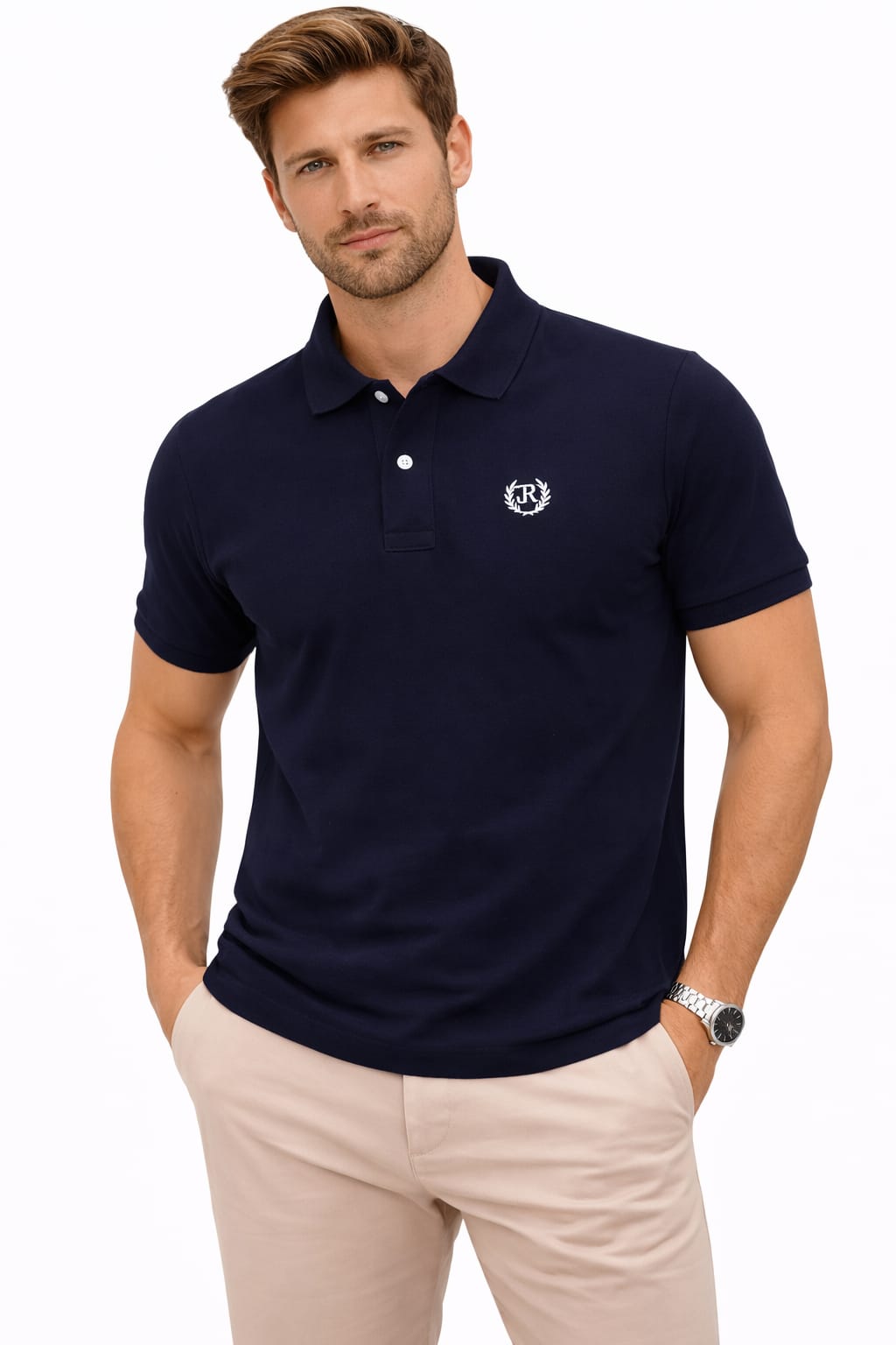 Playera Tipo Polo Color Azul Marino