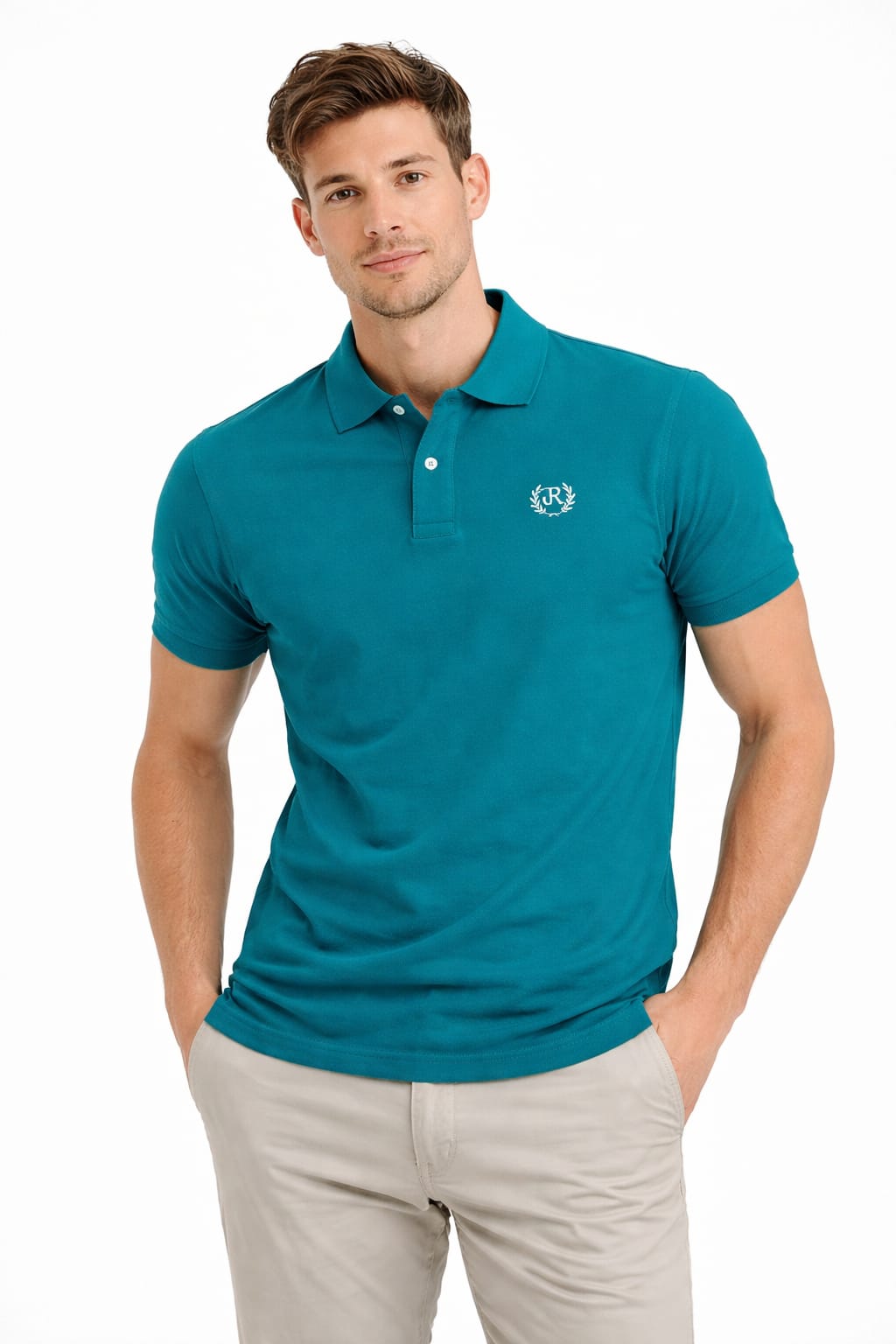 Playera Tipo Polo Color Aqua