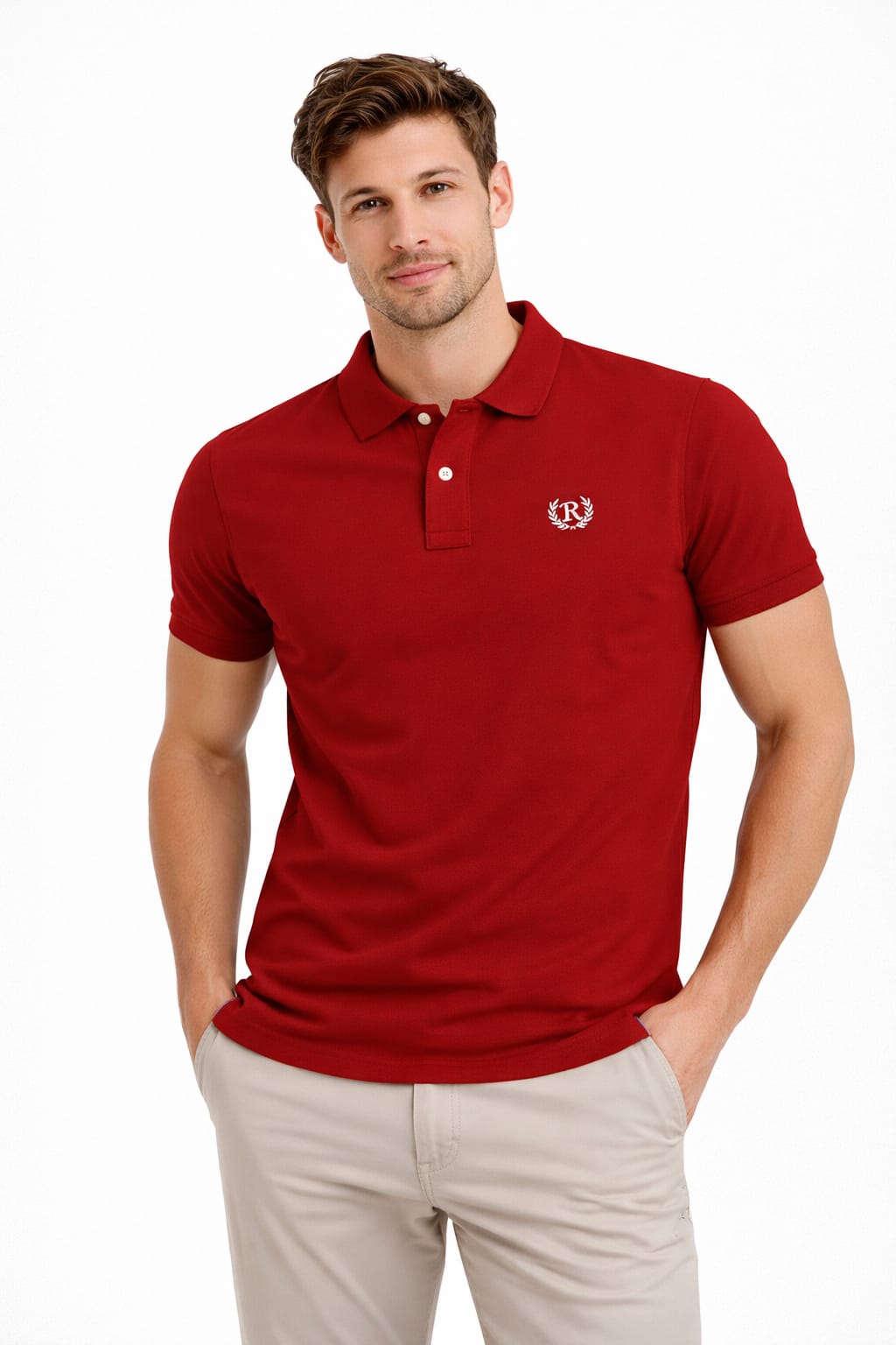 Playera Tipo Polo Color Rojo