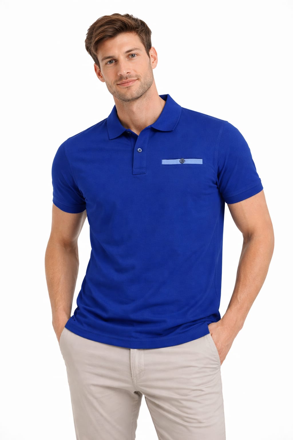 Playera Tipo Polo Color azul