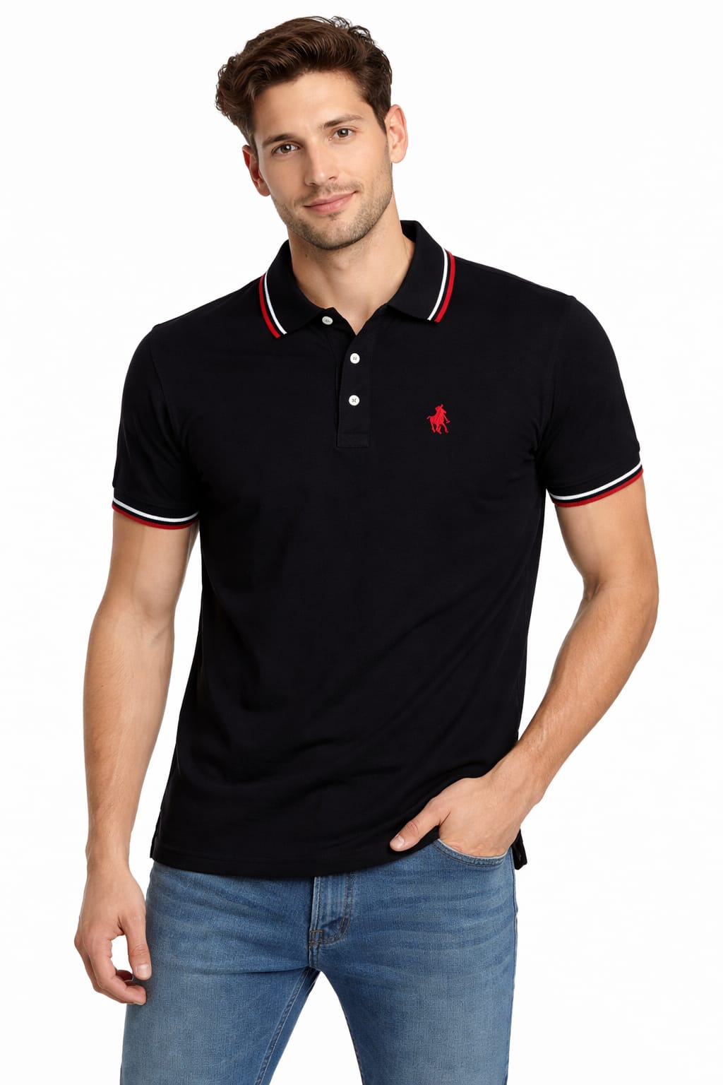 Playera Tipo Polo Color negro