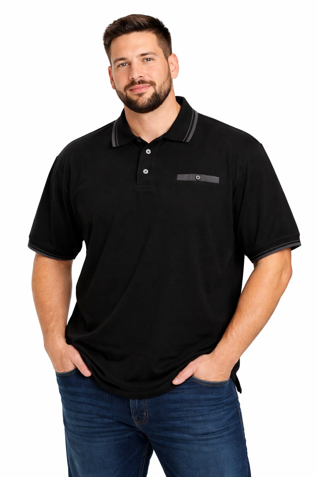 Playera Tipo Polo Color Negro 3XL