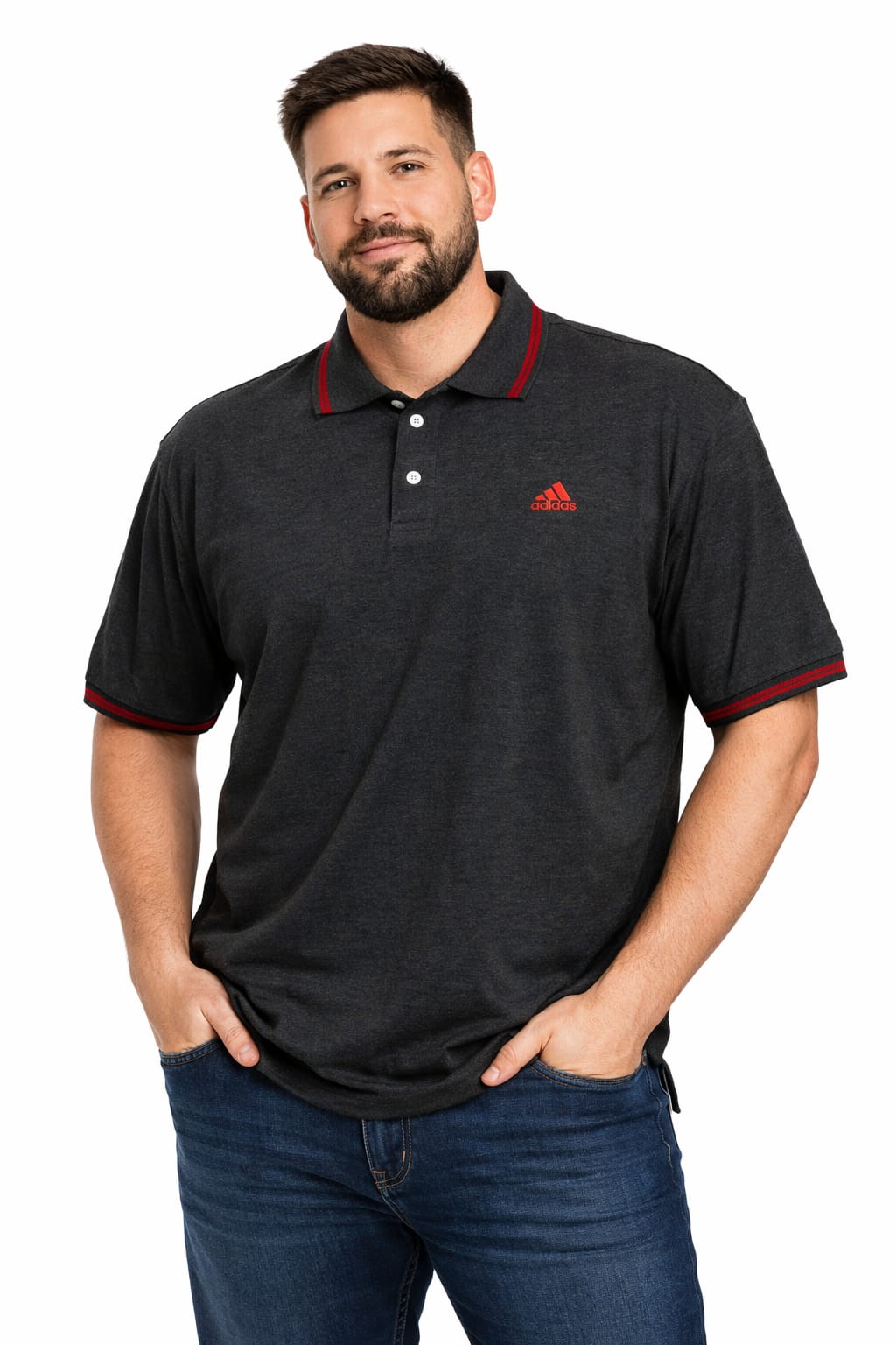 Playera Tipo Polo Color Gris Oscuro 3XL