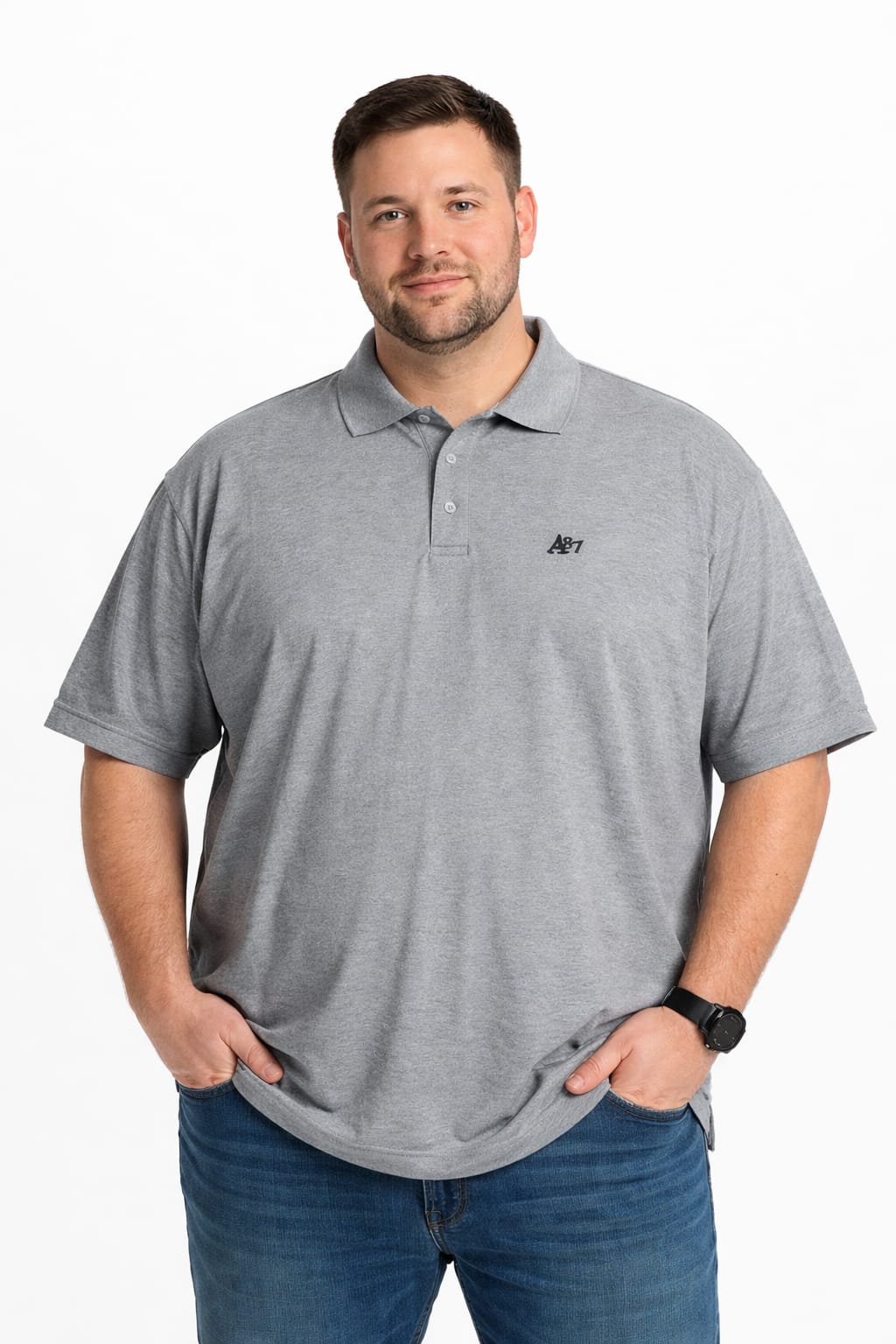 Playera Tipo Polo Color Gris 3XL