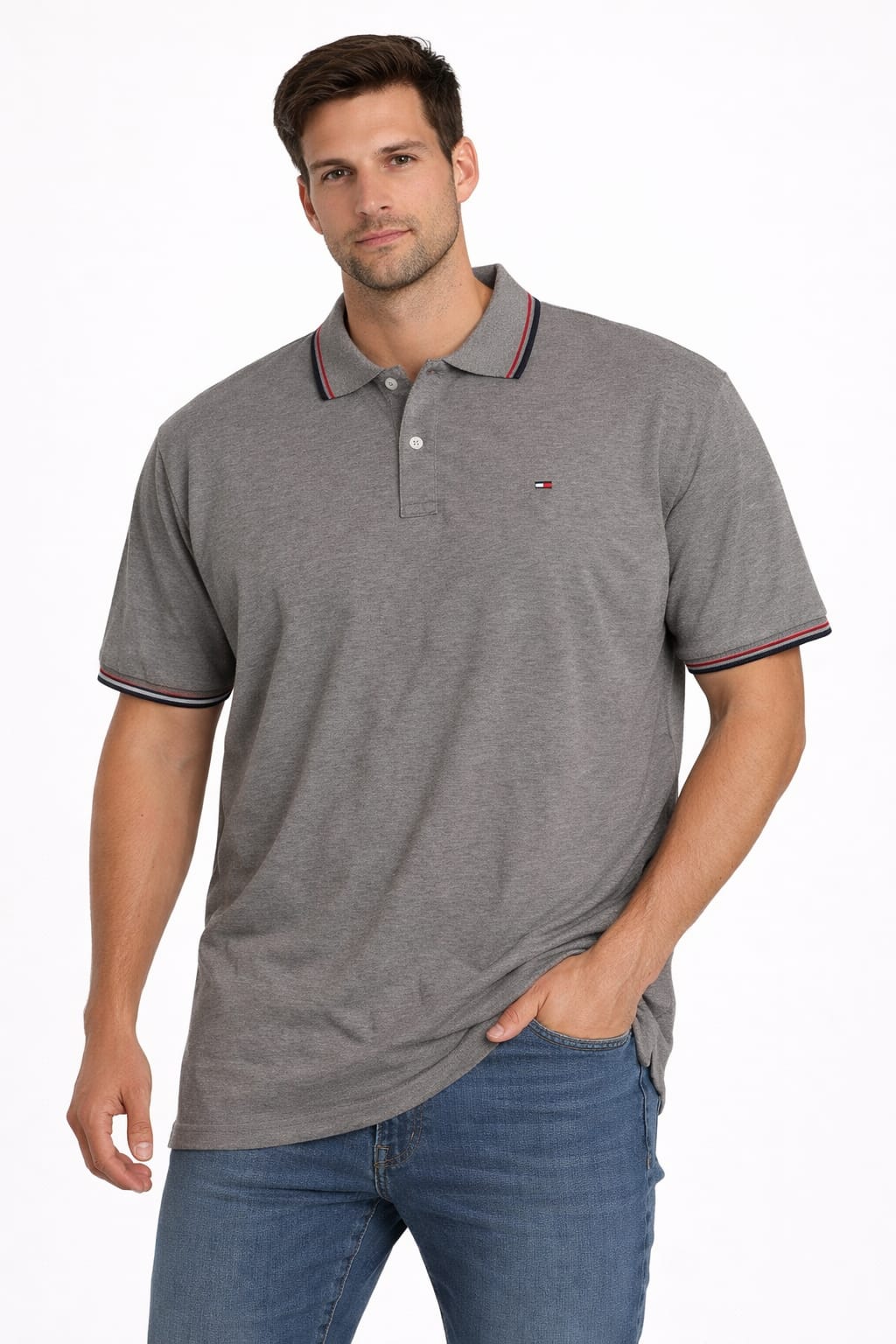 Playera Tipo Polo Color gris 3XL
