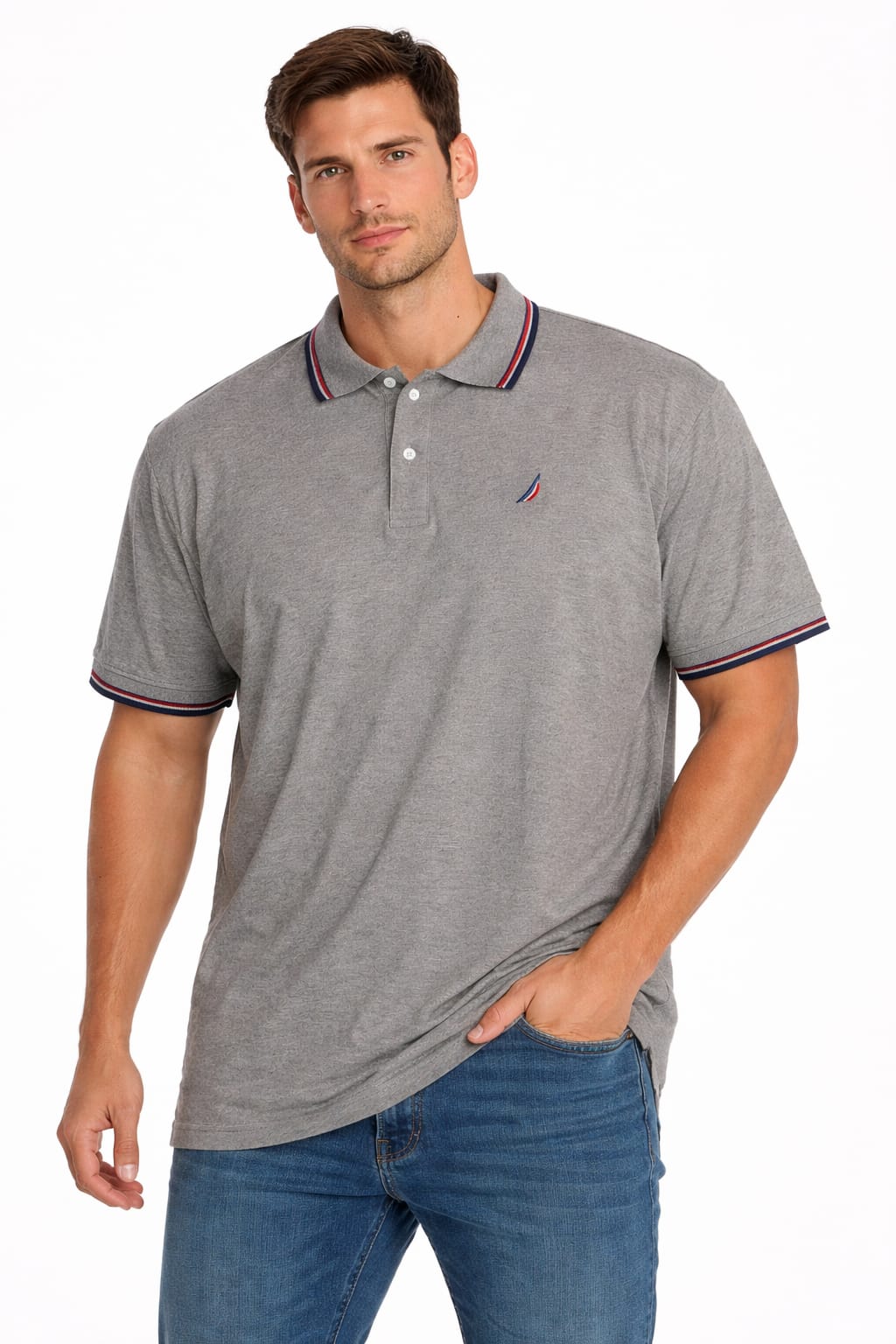 Playera Tipo Polo Color gris 4XL