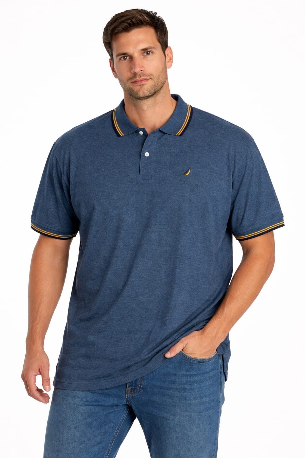 Playera Tipo Polo Color Azul 4XL