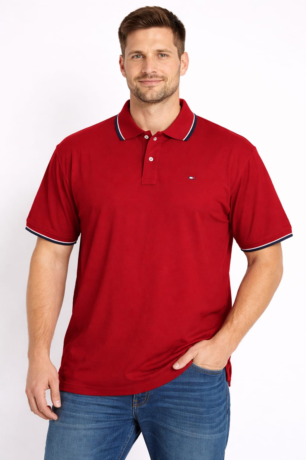 Playera Tipo Polo Color Rojo 3XL