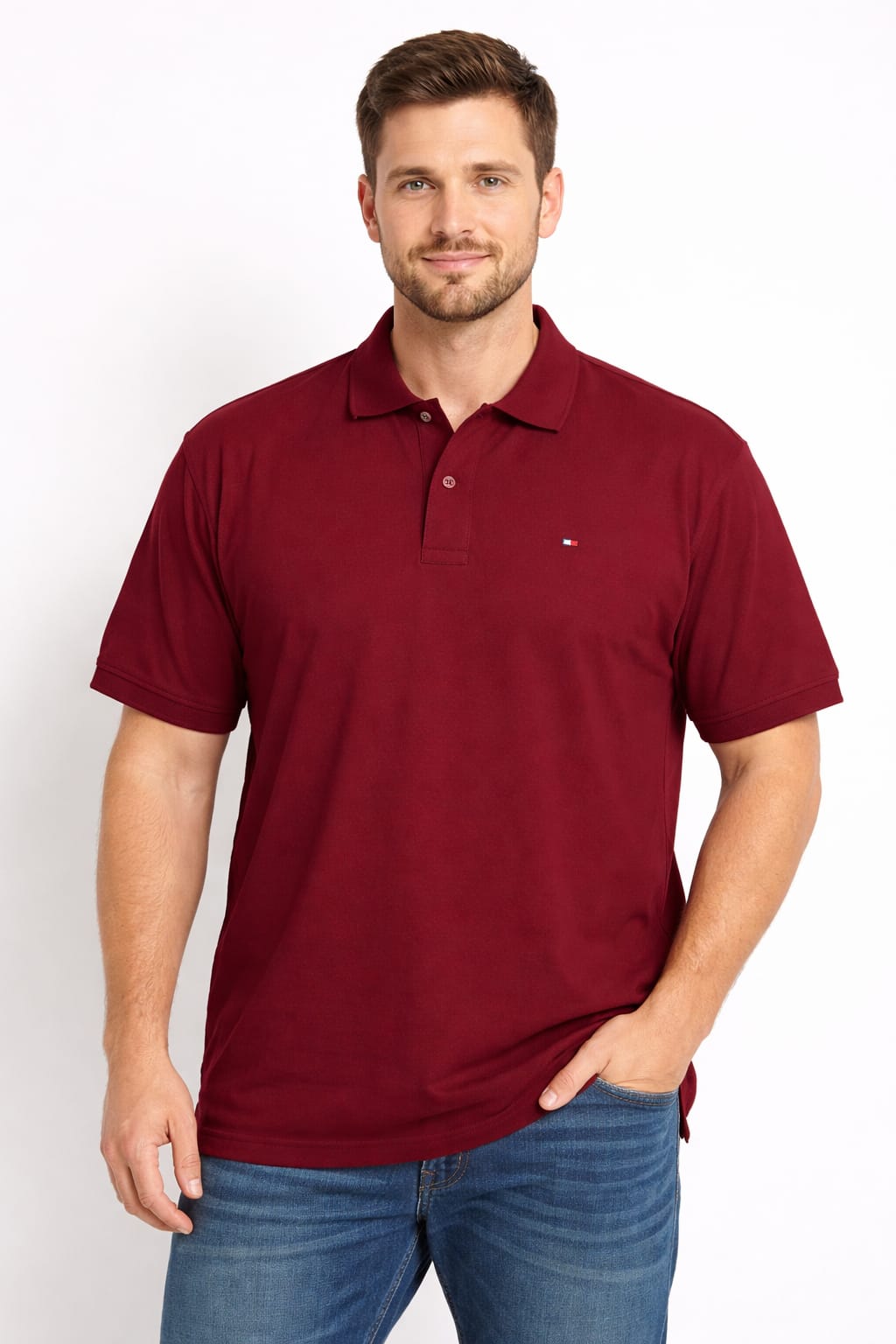 Playera Tipo Polo Color Guinda 3XL
