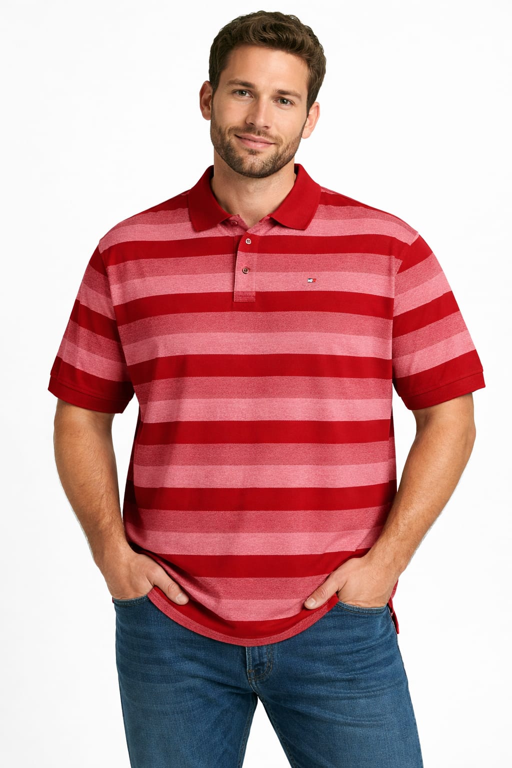 Playera Tipo Polo Con Franjas 4XL