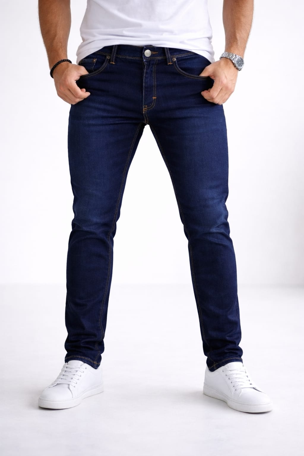 Pantalón De Mezclilla Entubado Color liso