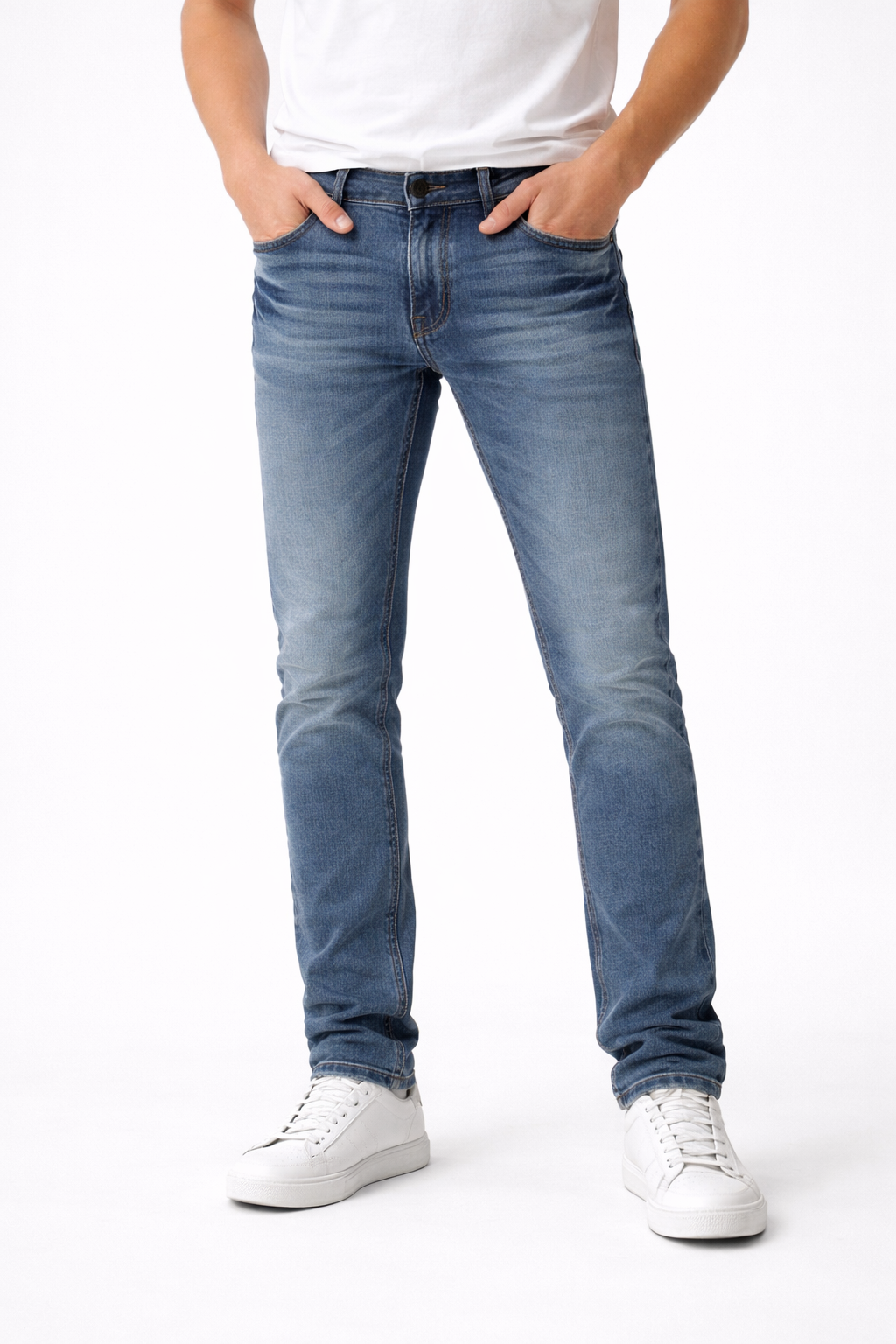 Pantalón De Mezclilla Entubado Color Azul Grisáceo