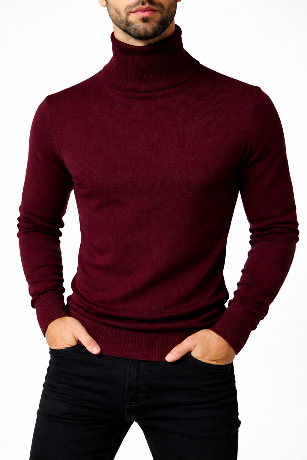 Suéter Cuello de Tortuga Color Vino