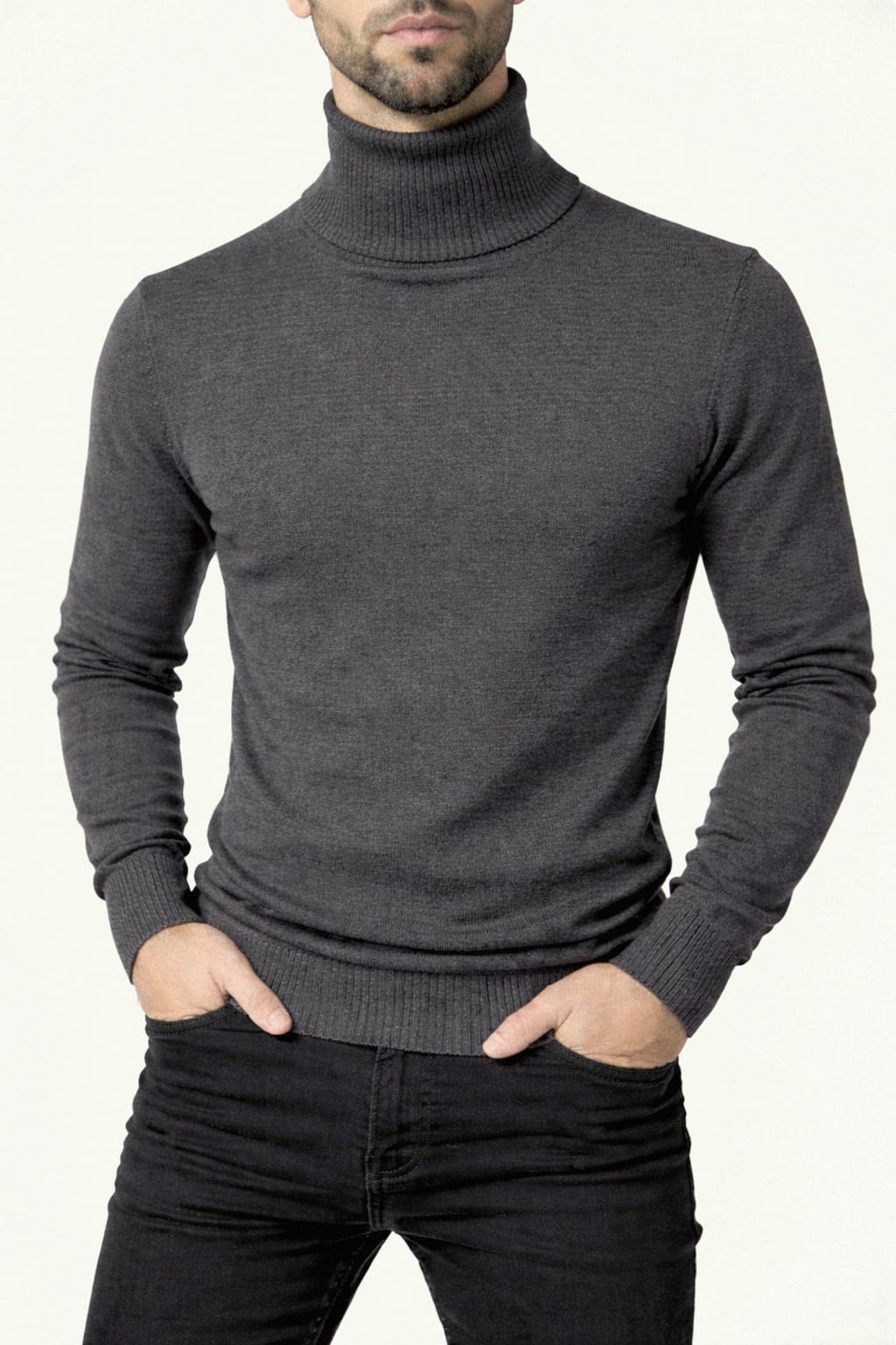 Suéter Cuello de Tortuga Color Gris