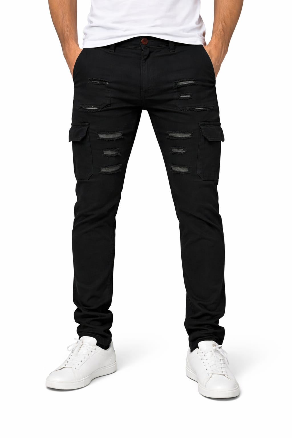 Pantalón De Mezclilla Entubado Tipo cargo