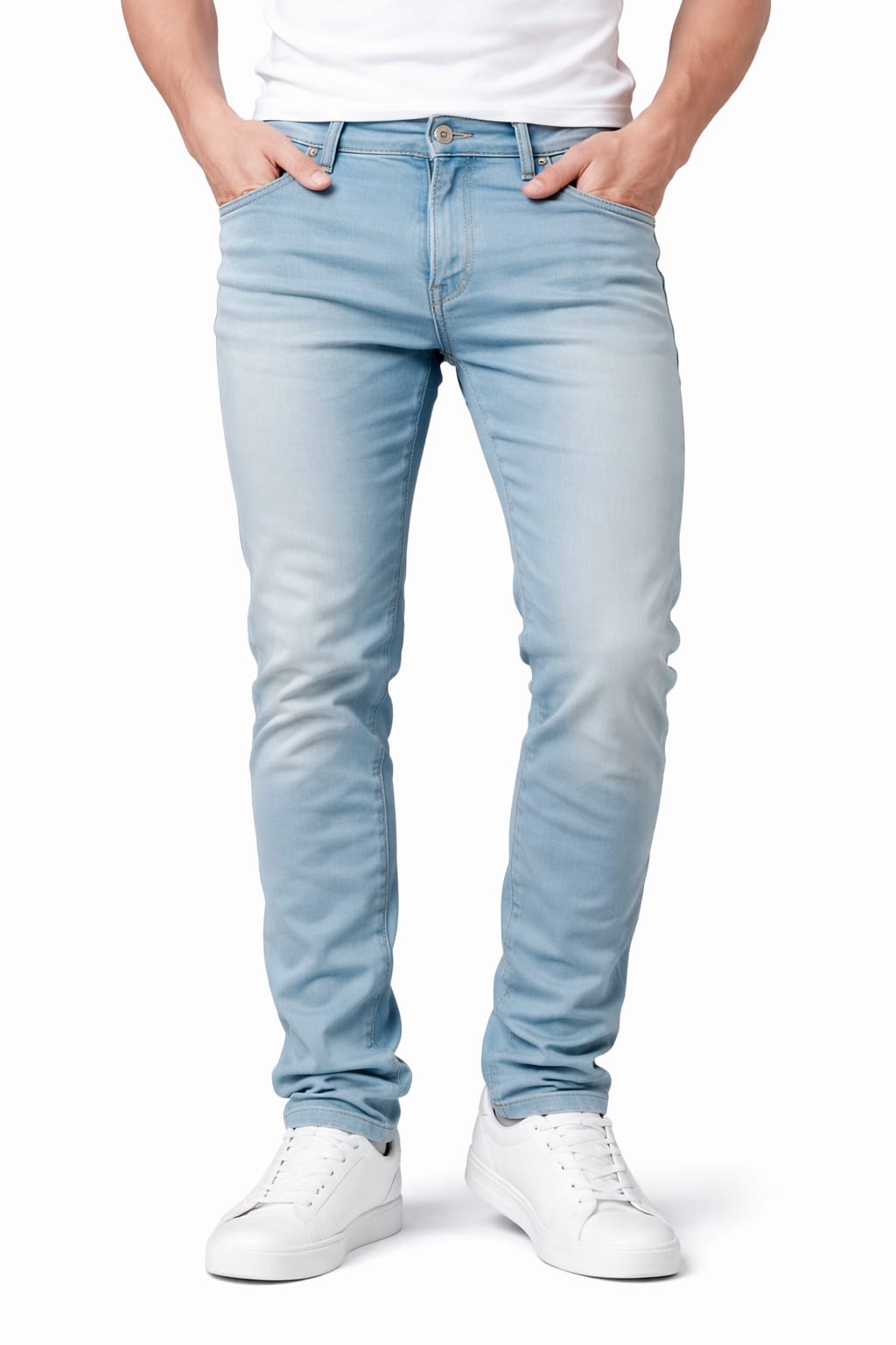 Pantalón De Mezclilla Entubado color claro