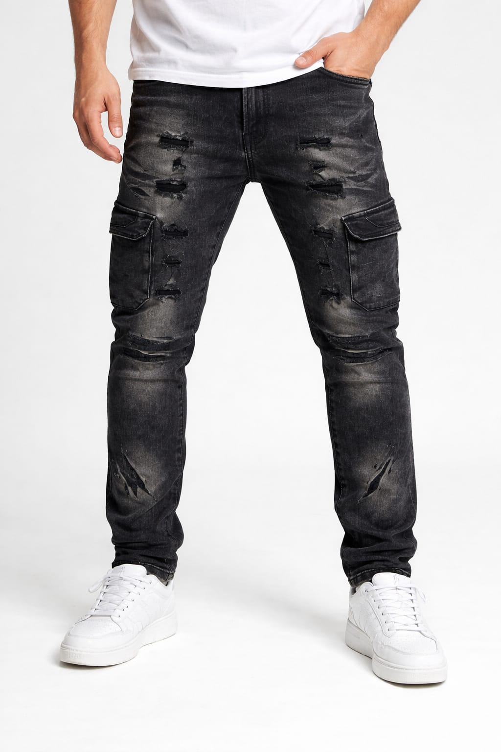 Pantalón De Mezclilla Tipo Cargo