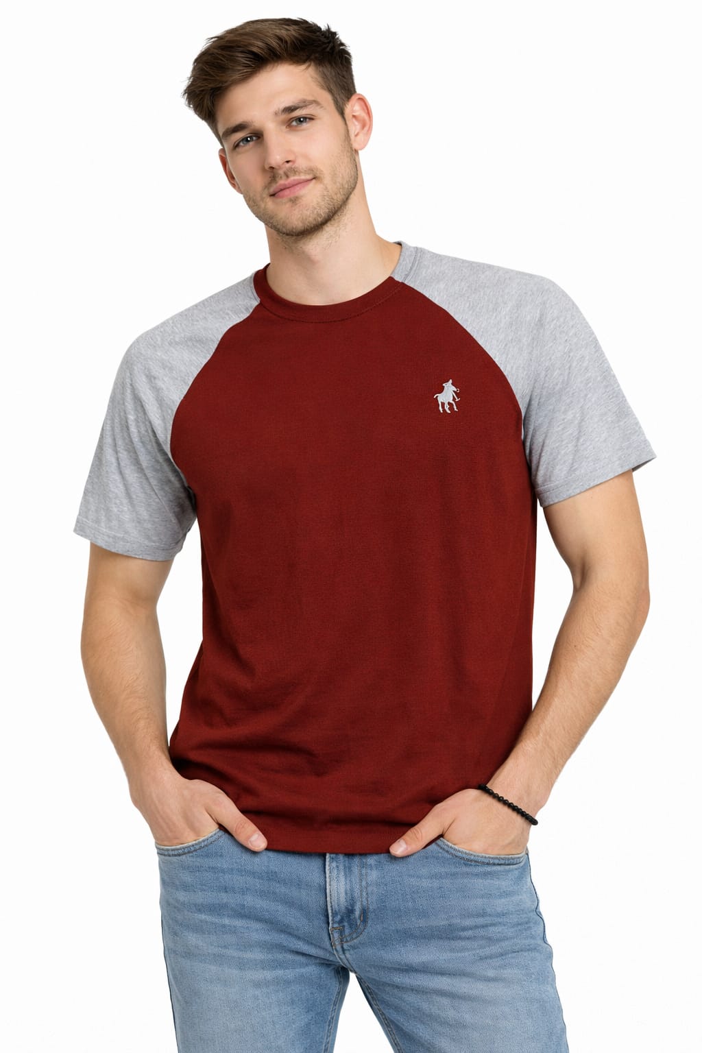 Playera Cuello Mao Manga Corta Color Naranja