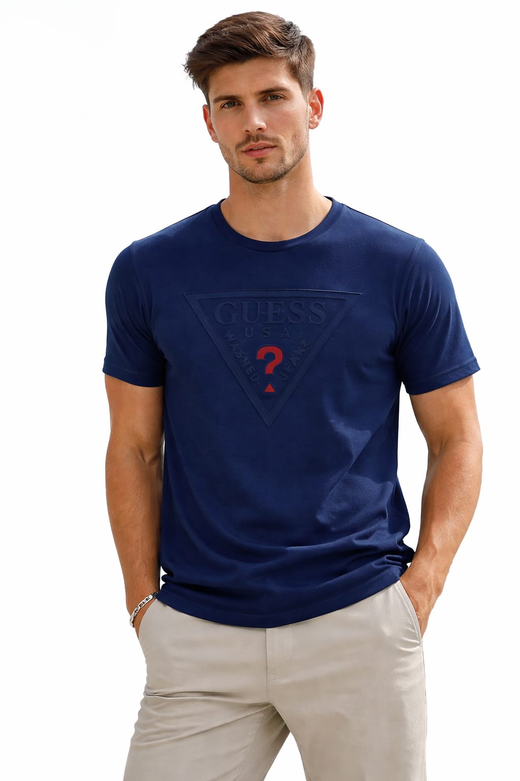 Playera Cuello Redondo Manga Corta Color Azul