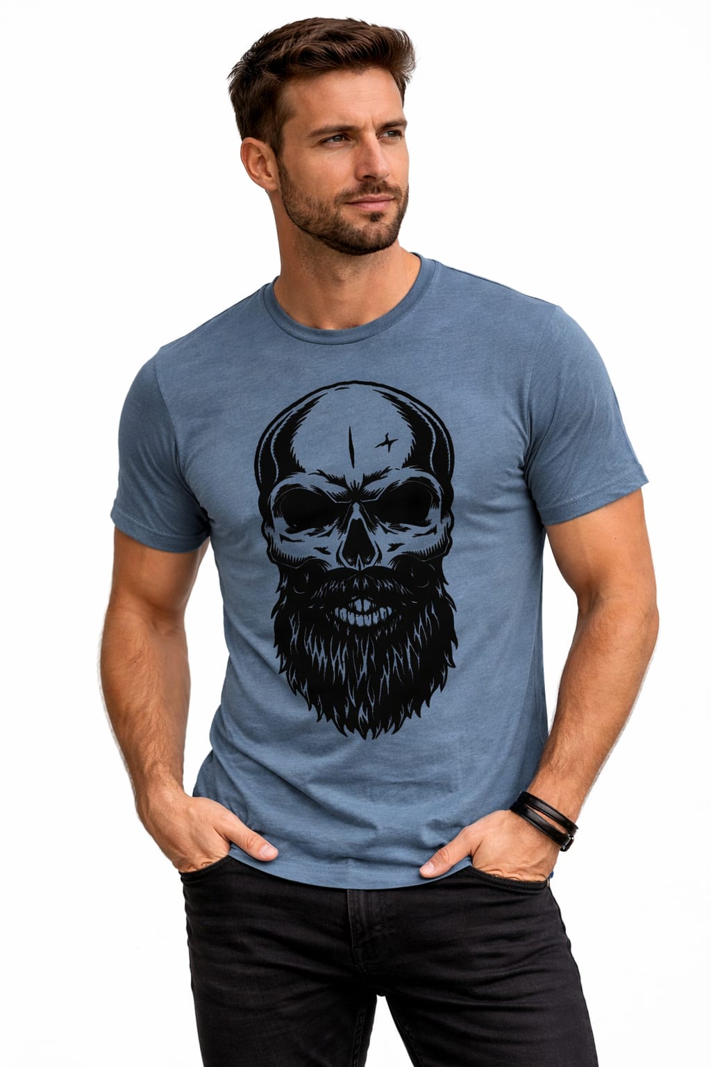 Playera Cuello Redondo Con Estampado de gamuza