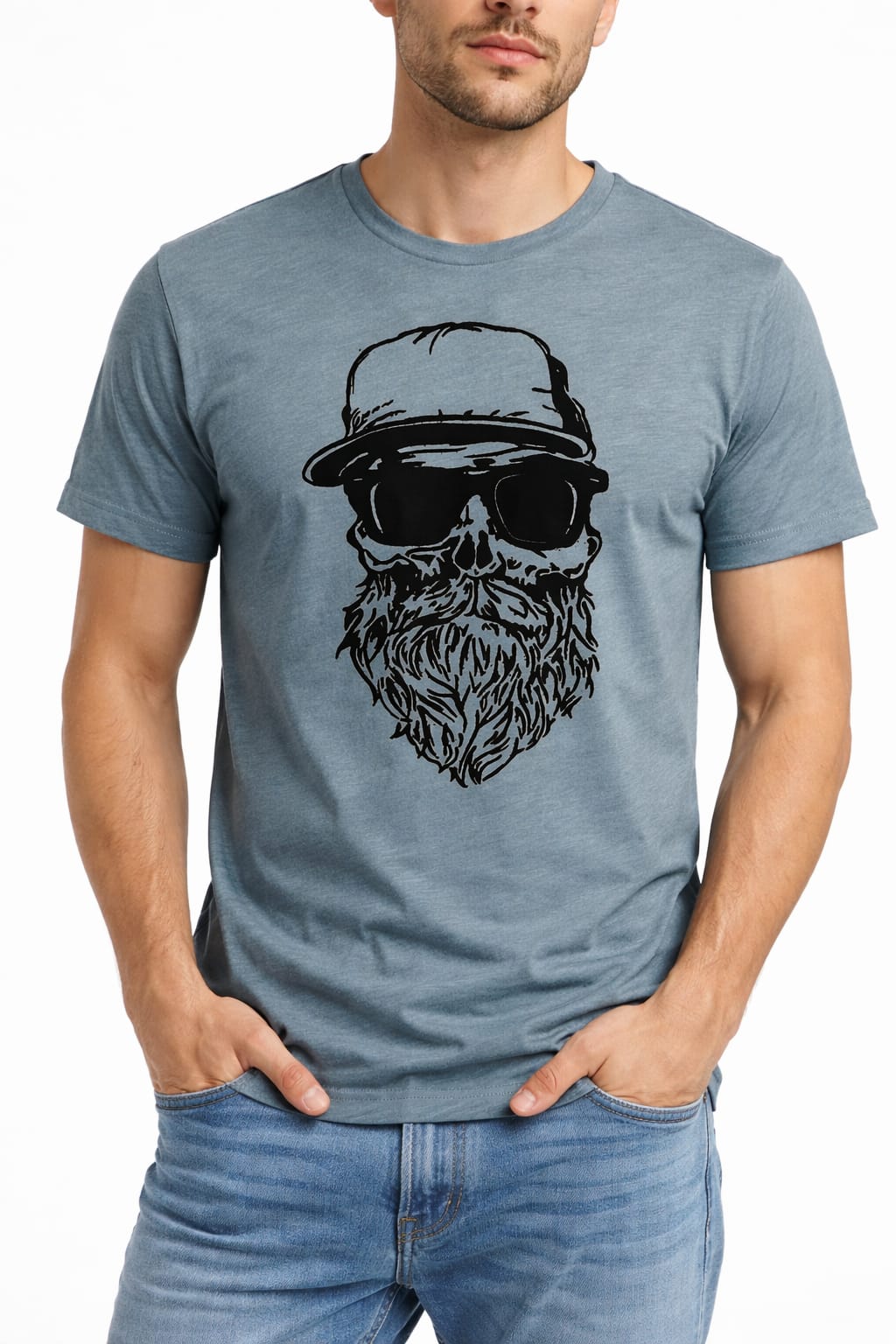 Playera Cuello Redondo Con Estampado De Gamuza