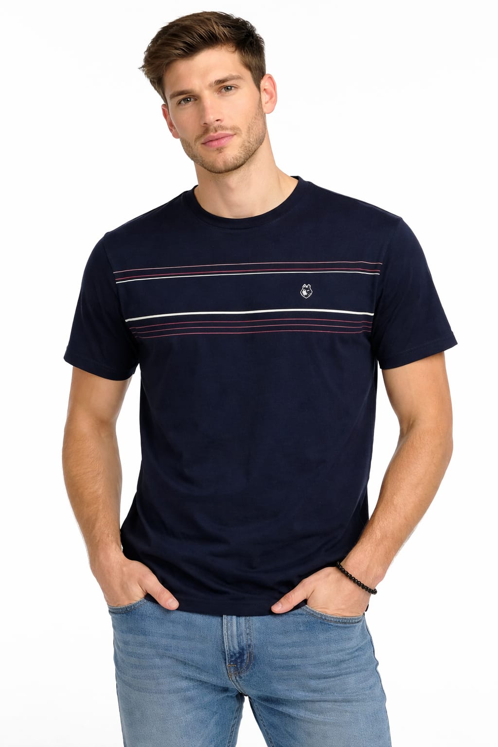 Playera Cuello Redondo Manga Corta Color Azul Marino