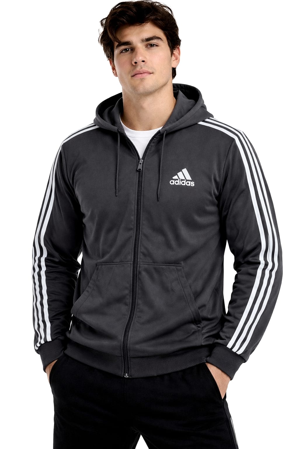 Chamarra Deportiva Color Gris Oscuro