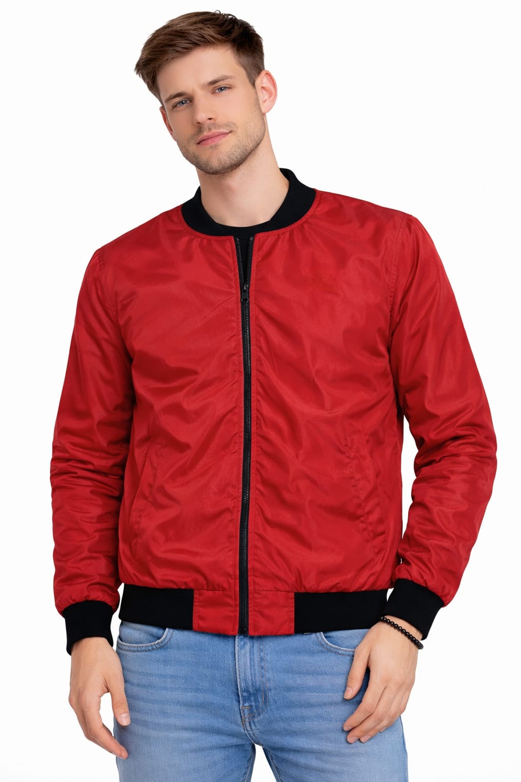 Chamarra Rompe-vientos Color Rojo