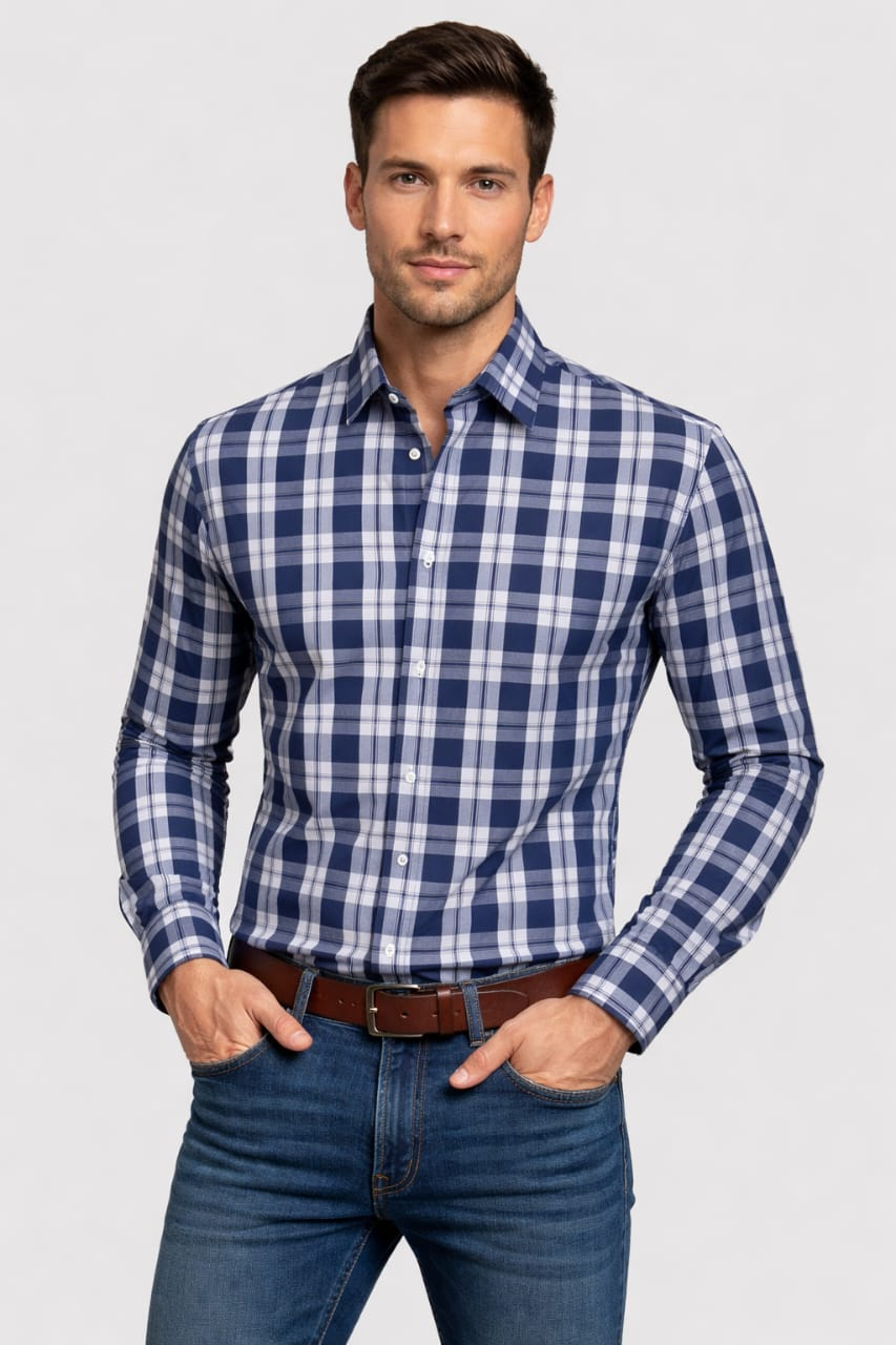 Camisa Con Estampado De Cuadros