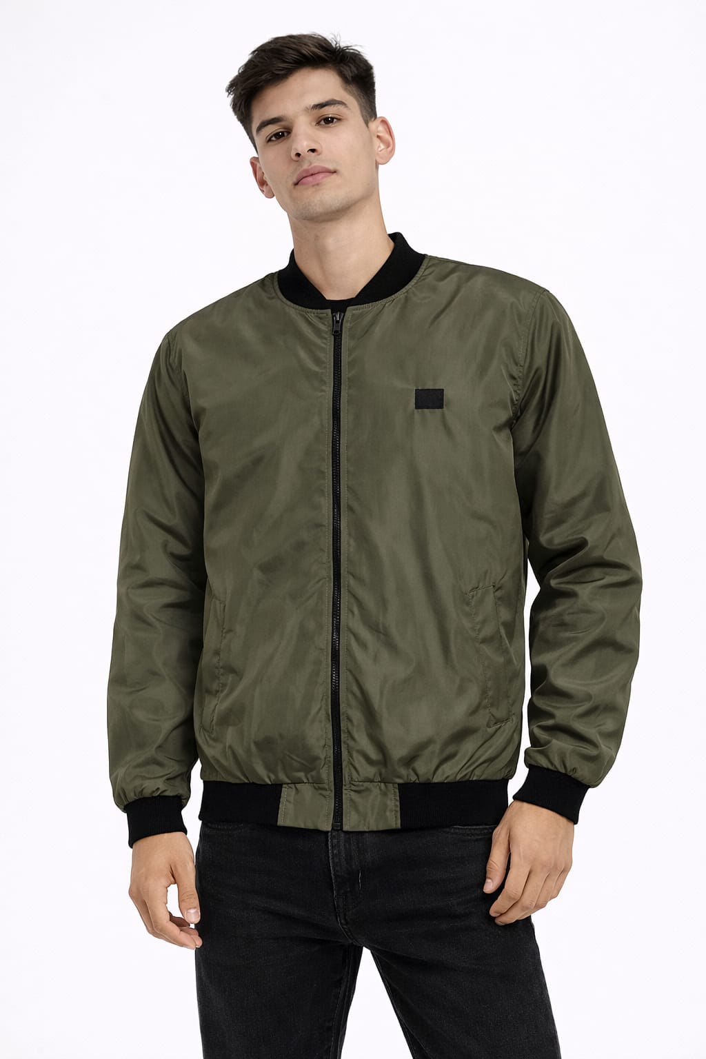 Chamarra Rompe-vientos Color Verde